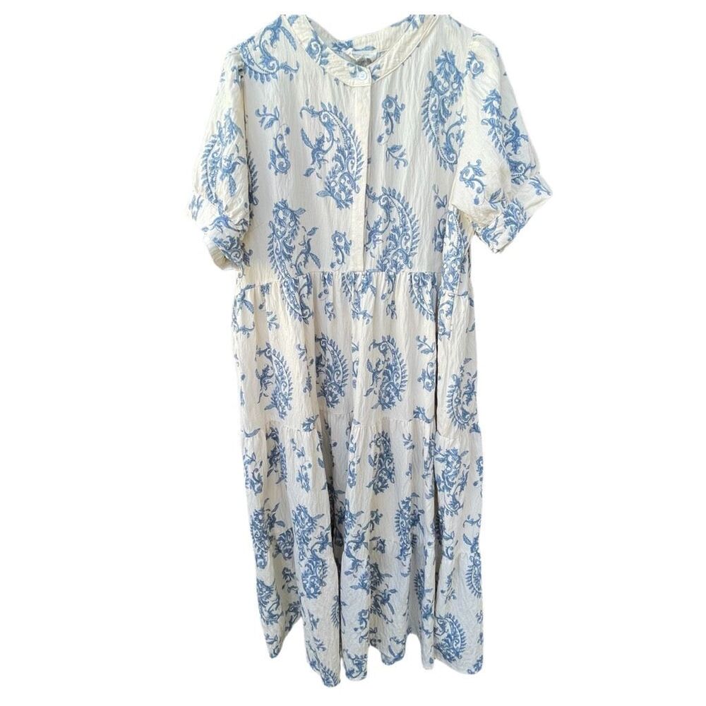 UMGEE size 1X tiered button front peasant style dress.